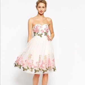 Chi Chi London Floral Tulle Dress UK12 US8